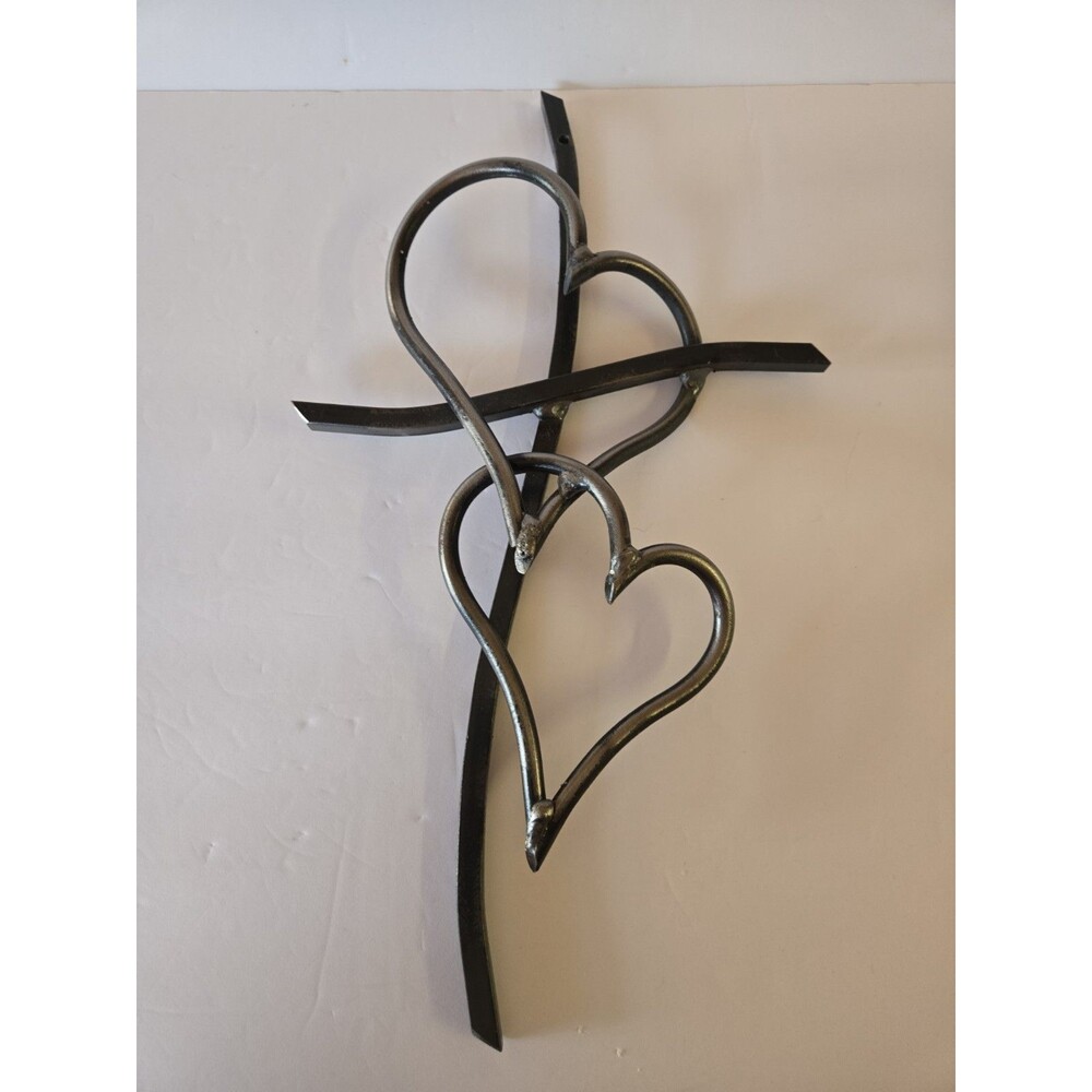 Iron Chinchilla Walk In Love Wall Cross Carbon Steel 16L" x 9W" Religious Decor